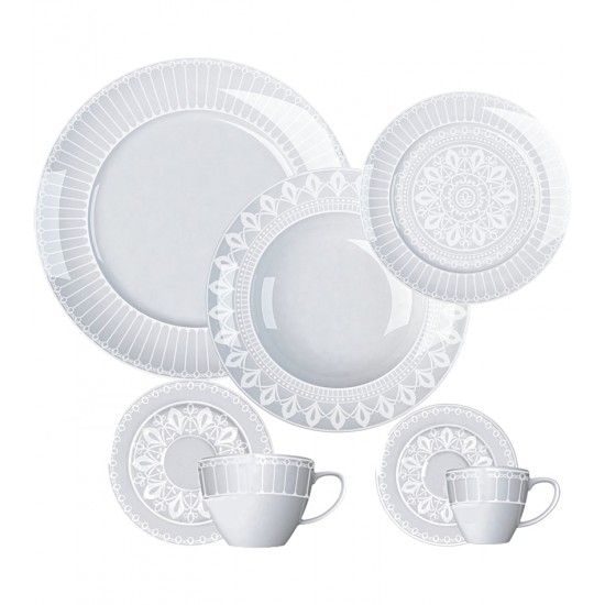 Jogo Para Jantar 42 Peças Chá E Café Versa Palace Porcelana Germer